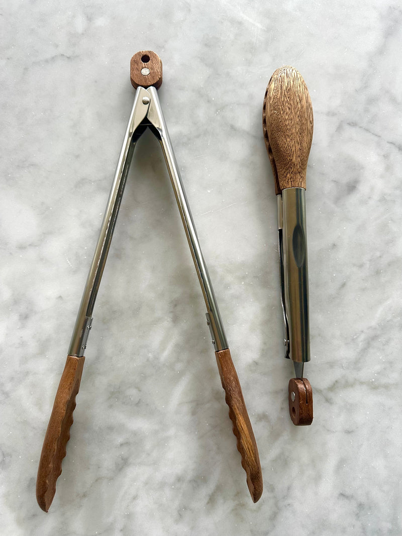Acacia Wood Tongs, Set of 2