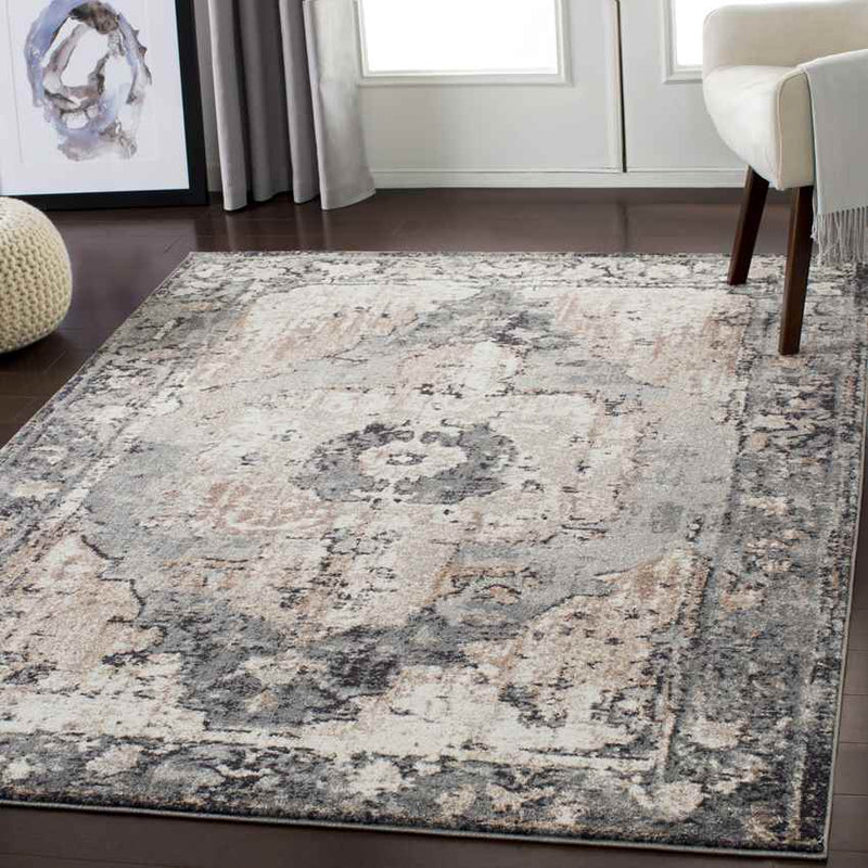 Bowen Traditional Charcoal Area Rug