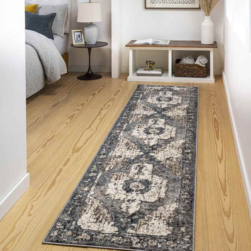 Bowen Traditional Charcoal Area Rug