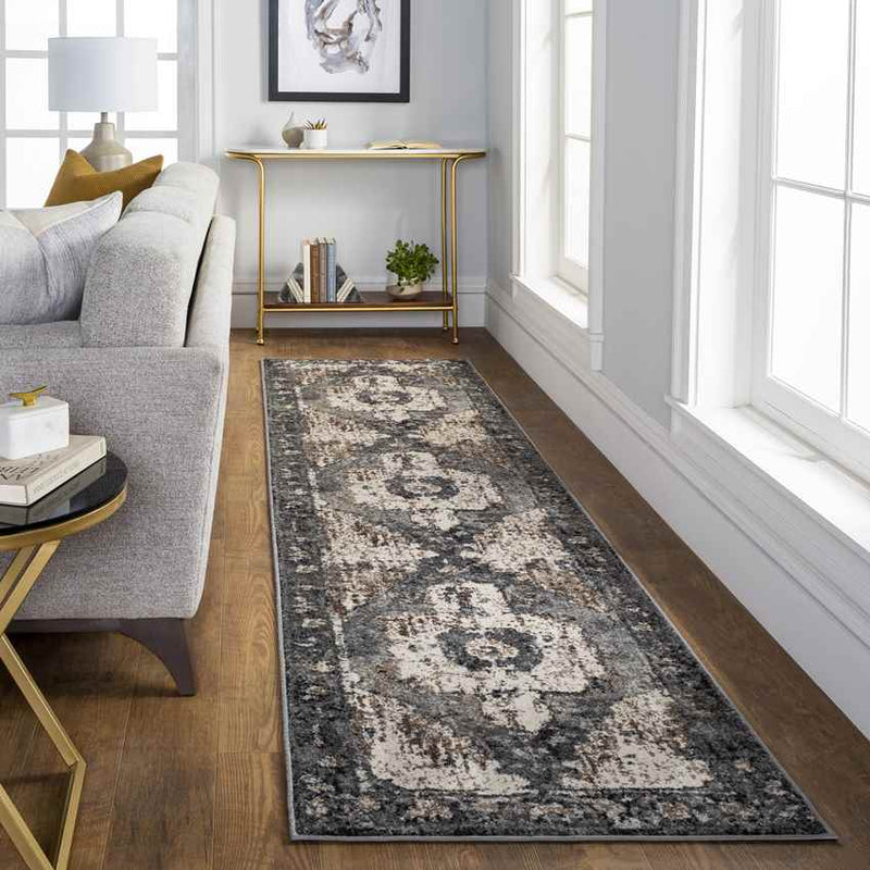 Bowen Traditional Charcoal Area Rug