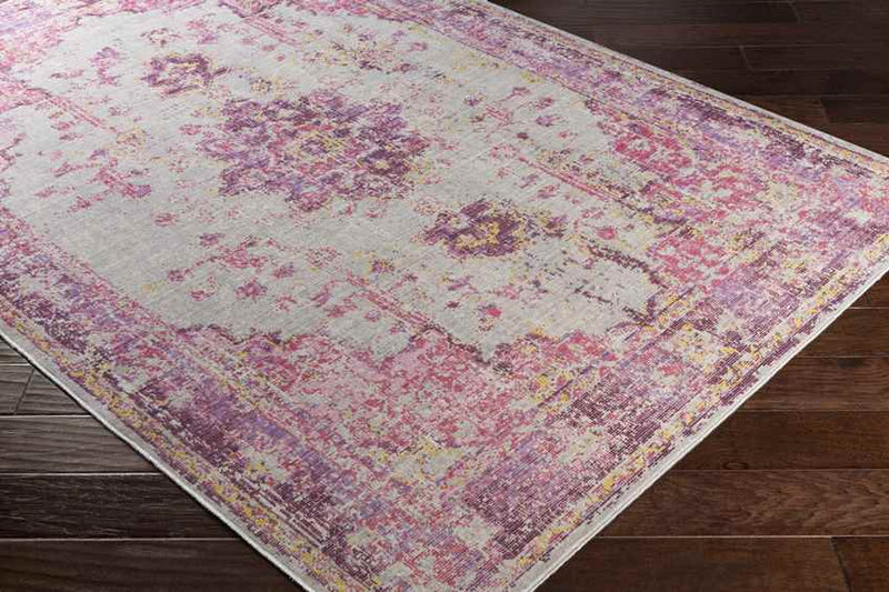 Everly Traditional Bright Pink Area Rug