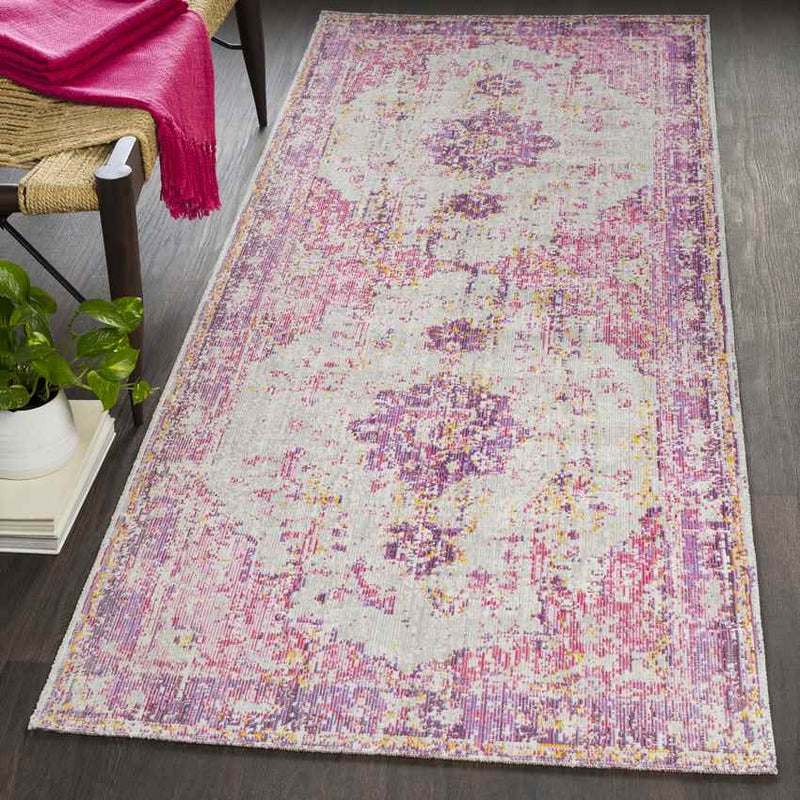 Everly Traditional Bright Pink Area Rug