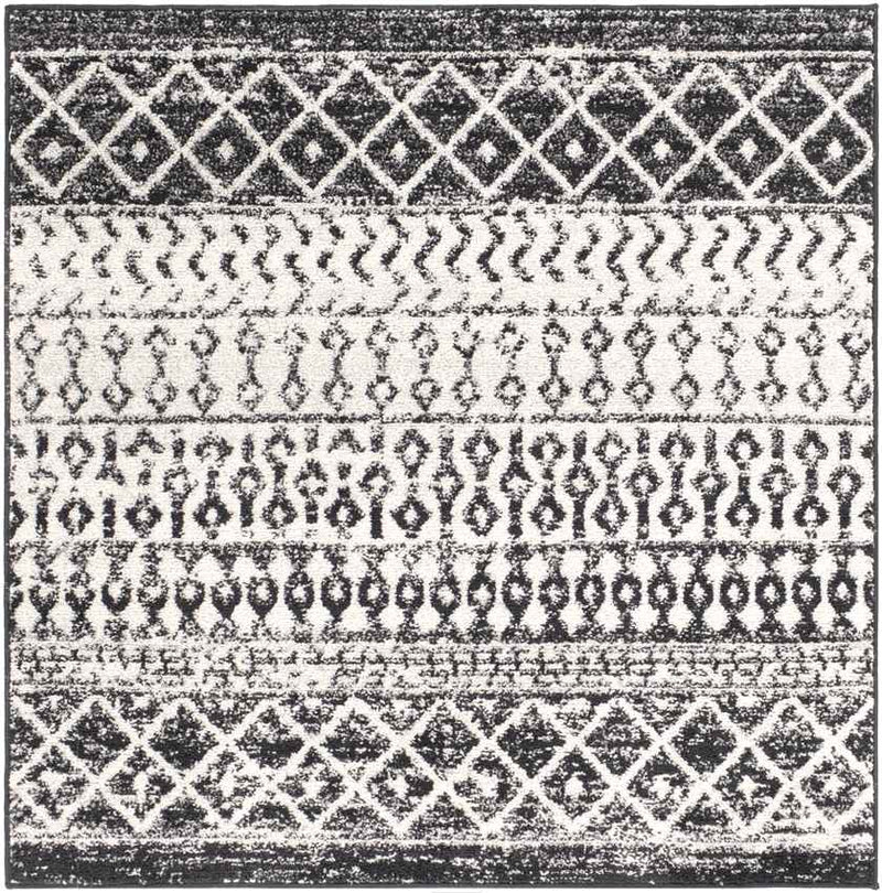 Louise Global Black/White Area Rug