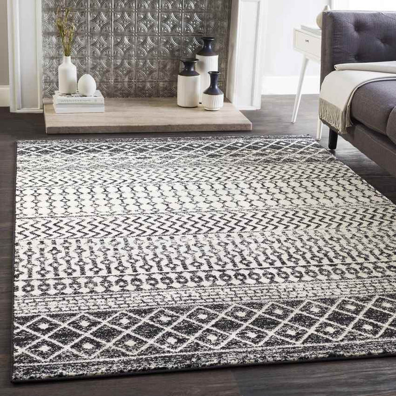 Louise Global Black/White Area Rug