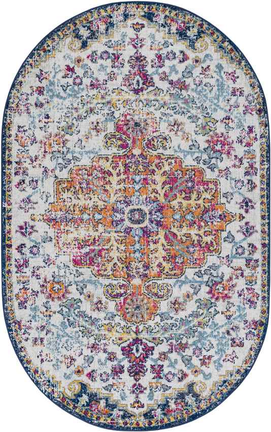 Olivia Traditional Saffron/Navy Area Rug