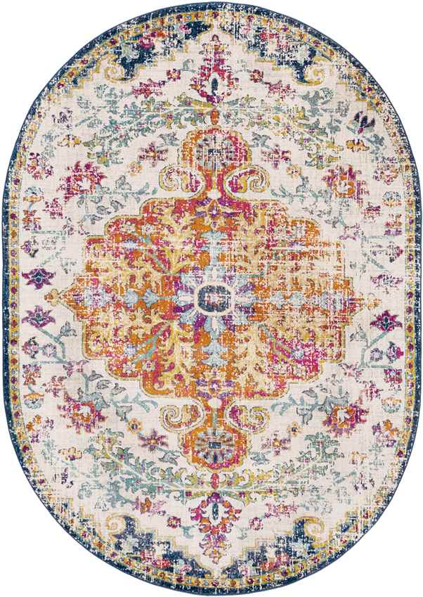 Olivia Traditional Saffron/Navy Area Rug