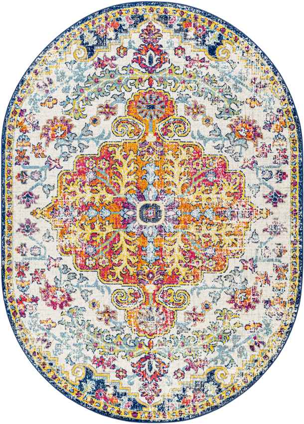 Olivia Traditional Saffron/Navy Area Rug