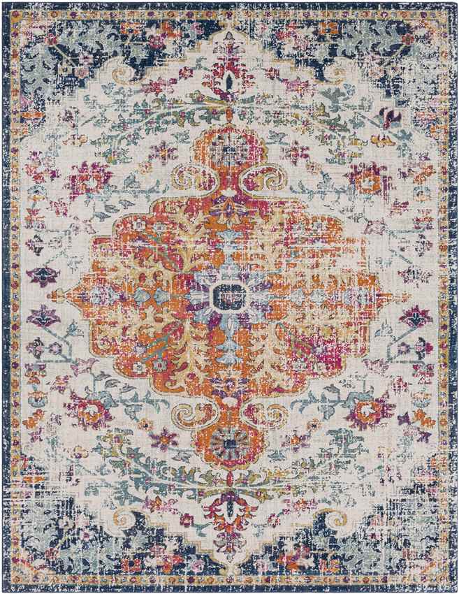 Olivia Traditional Saffron/Navy Area Rug