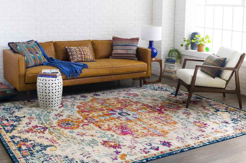 Olivia Traditional Saffron/Navy Area Rug