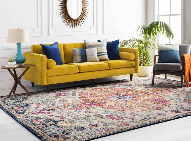 Olivia Traditional Saffron/Navy Area Rug