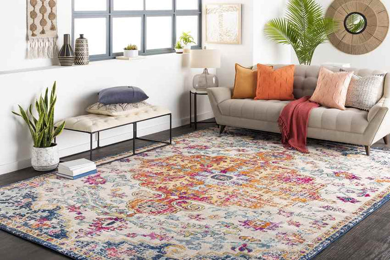 Olivia Traditional Saffron/Navy Area Rug