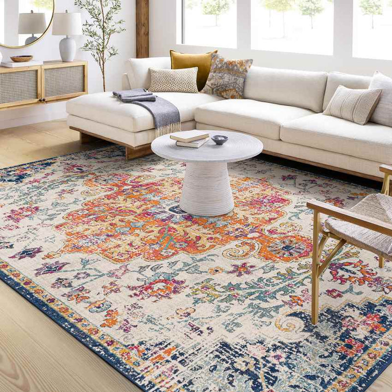 Olivia Traditional Saffron/Navy Area Rug