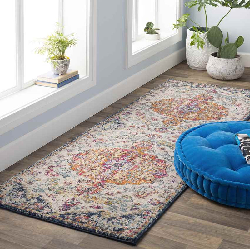 Olivia Traditional Saffron/Navy Area Rug