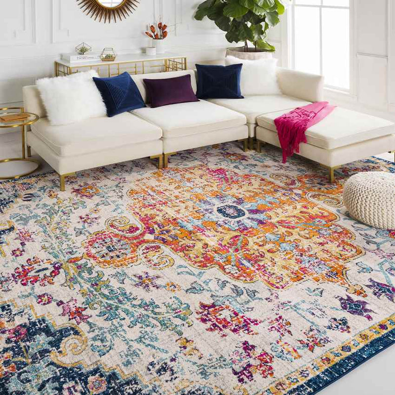 Olivia Traditional Saffron/Navy Area Rug