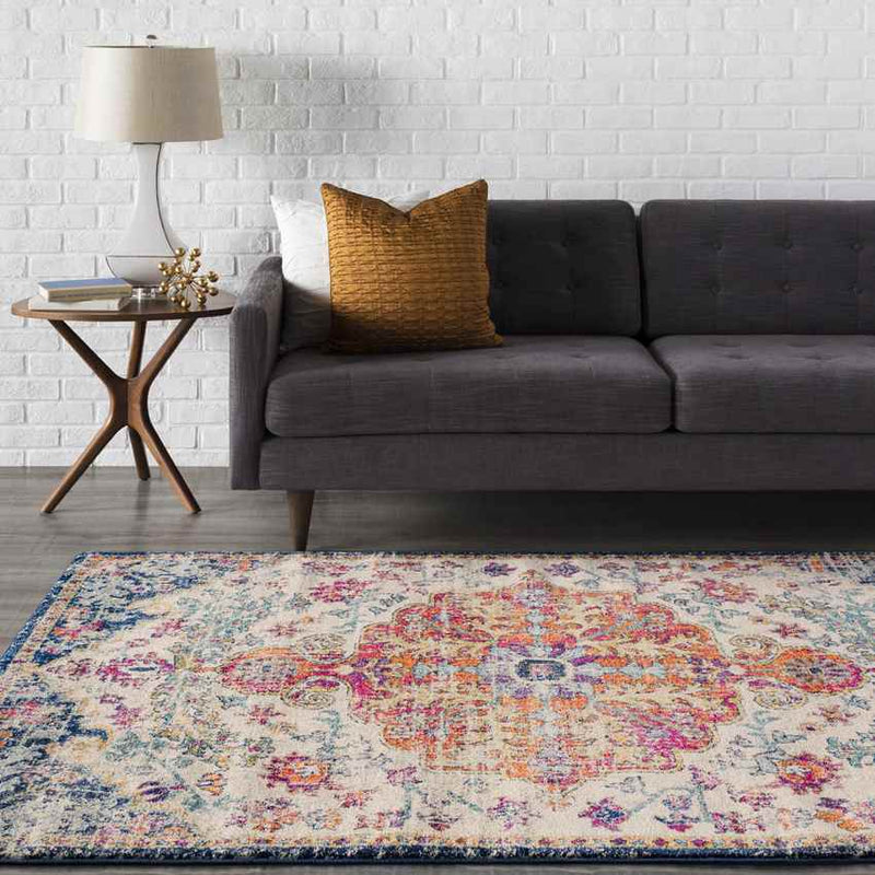 Olivia Traditional Saffron/Navy Area Rug