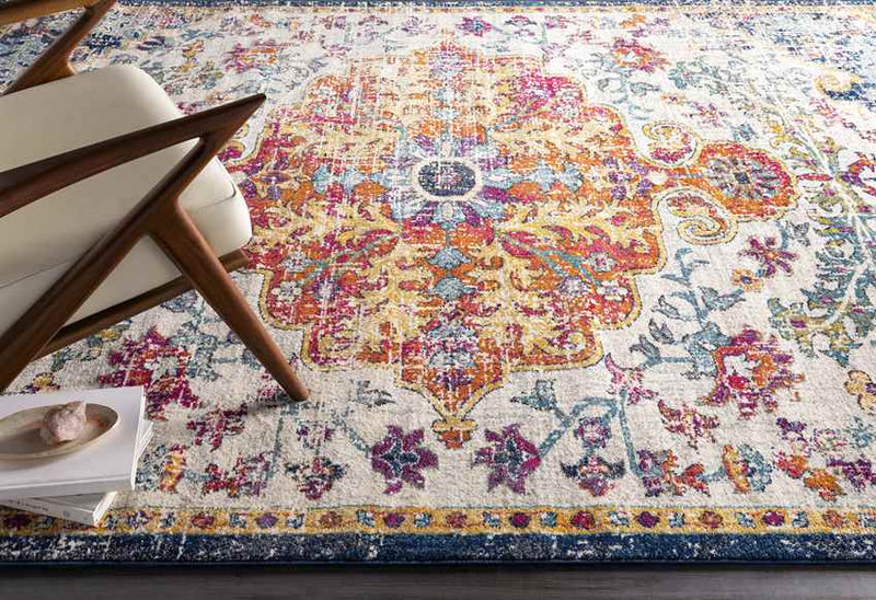 Olivia Traditional Saffron/Navy Area Rug