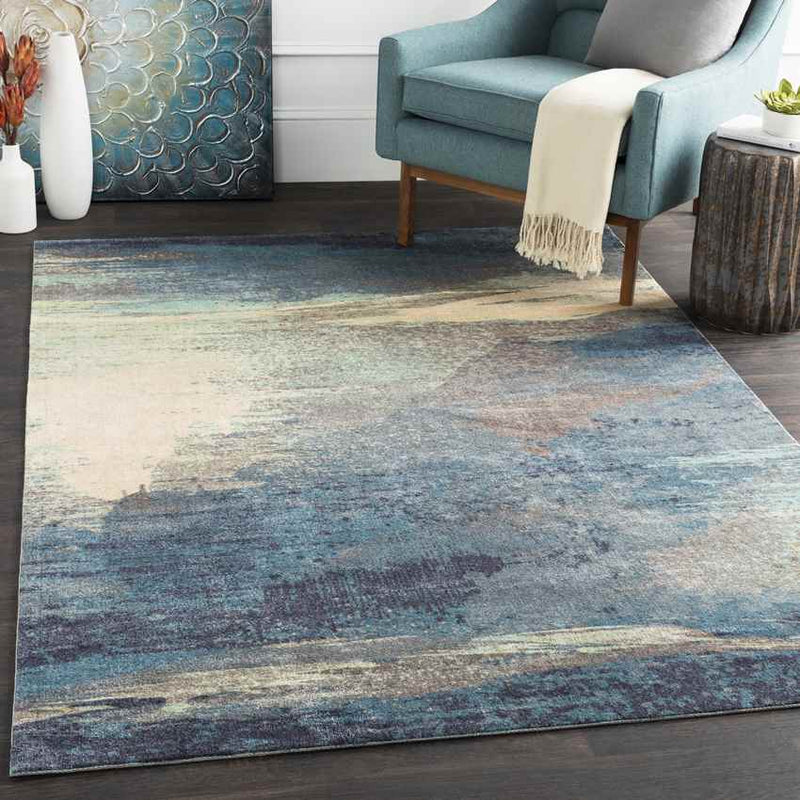 Ellie Modern Sky Blue Area Rug