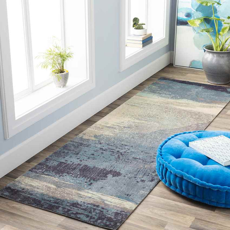 Ellie Modern Sky Blue Area Rug