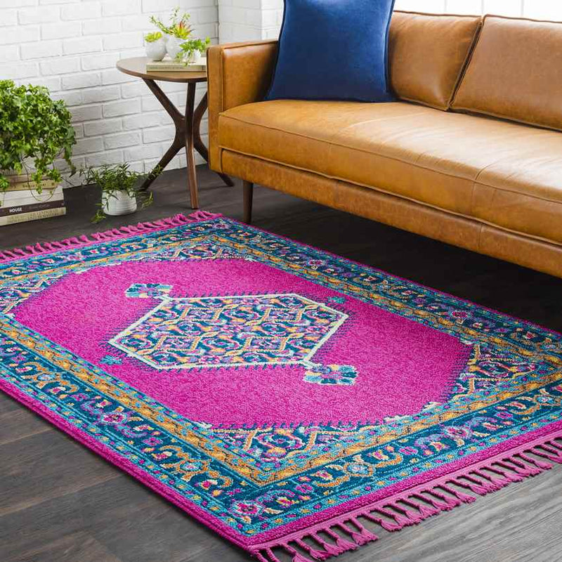 Brenna Traditional Bright Pink Area Rug