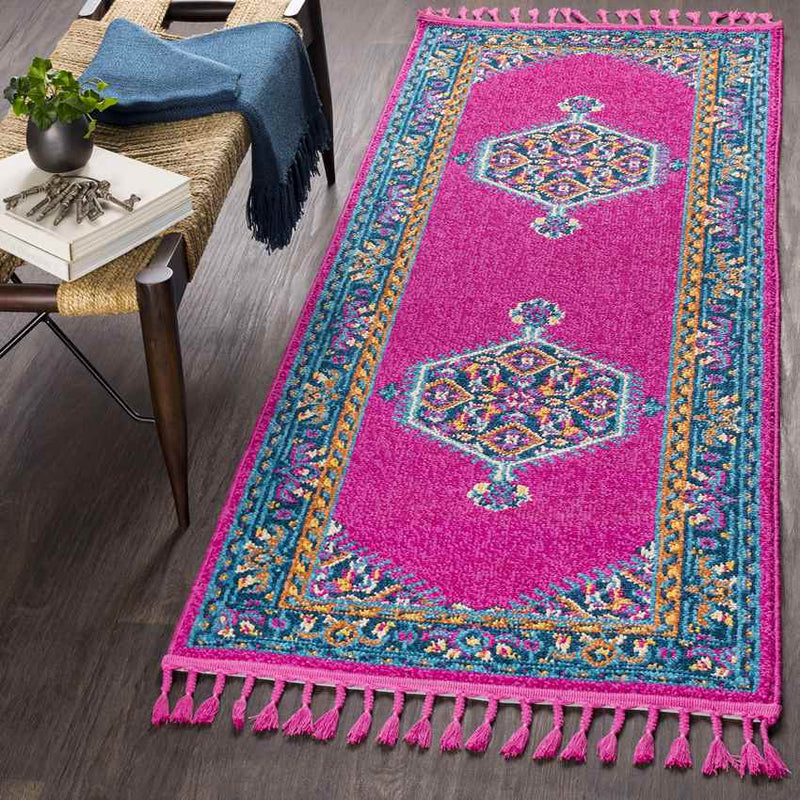 Brenna Traditional Bright Pink Area Rug