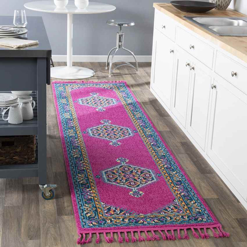 Brenna Traditional Bright Pink Area Rug