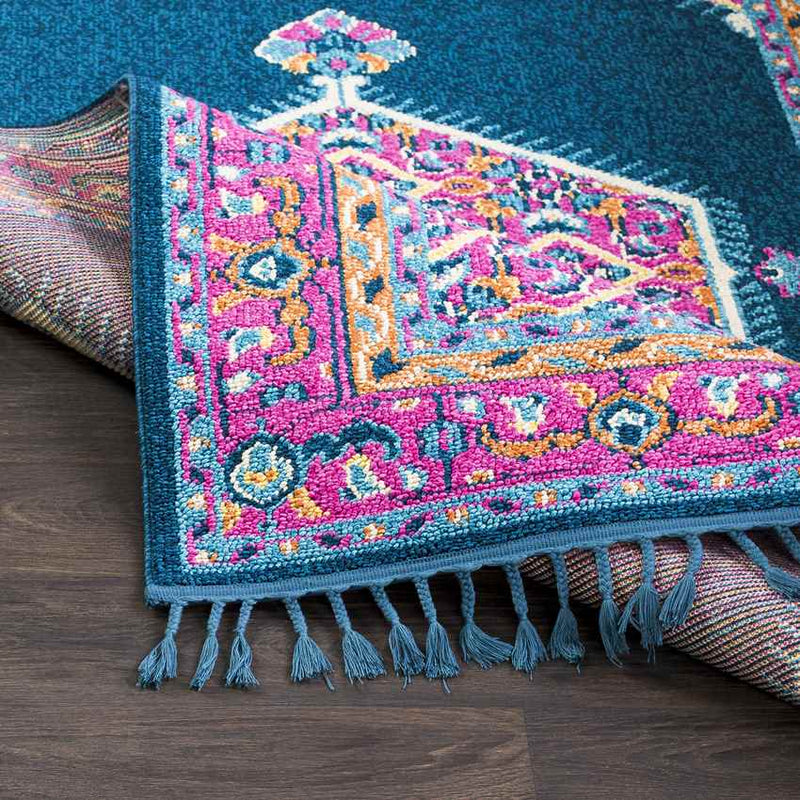 Brenna Traditional Navy Pink Area Rug