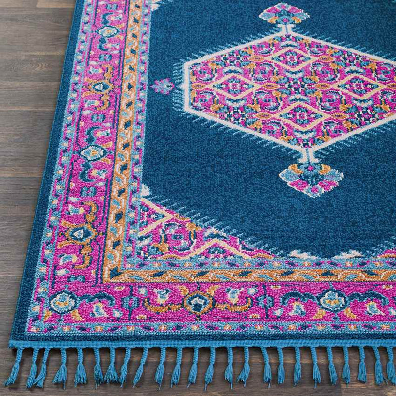 Brenna Traditional Navy Pink Area Rug