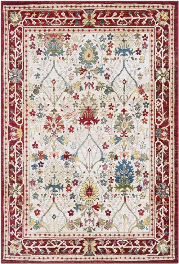 Aaden Traditional Cream Red Area Rug