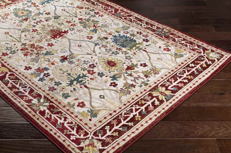 Aaden Traditional Cream Red Area Rug