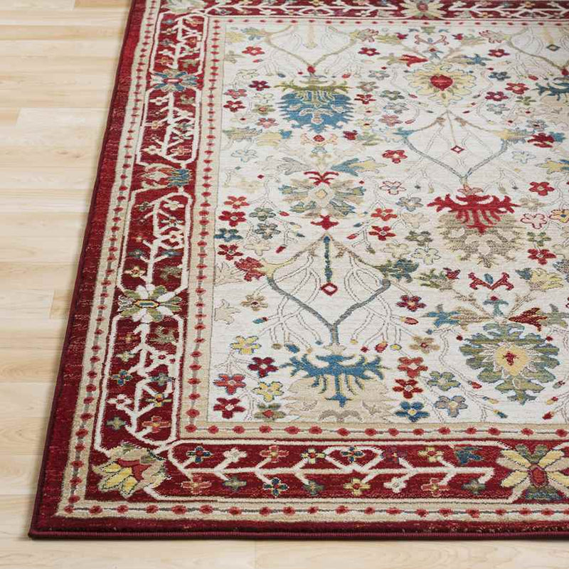 Aaden Traditional Cream Red Area Rug