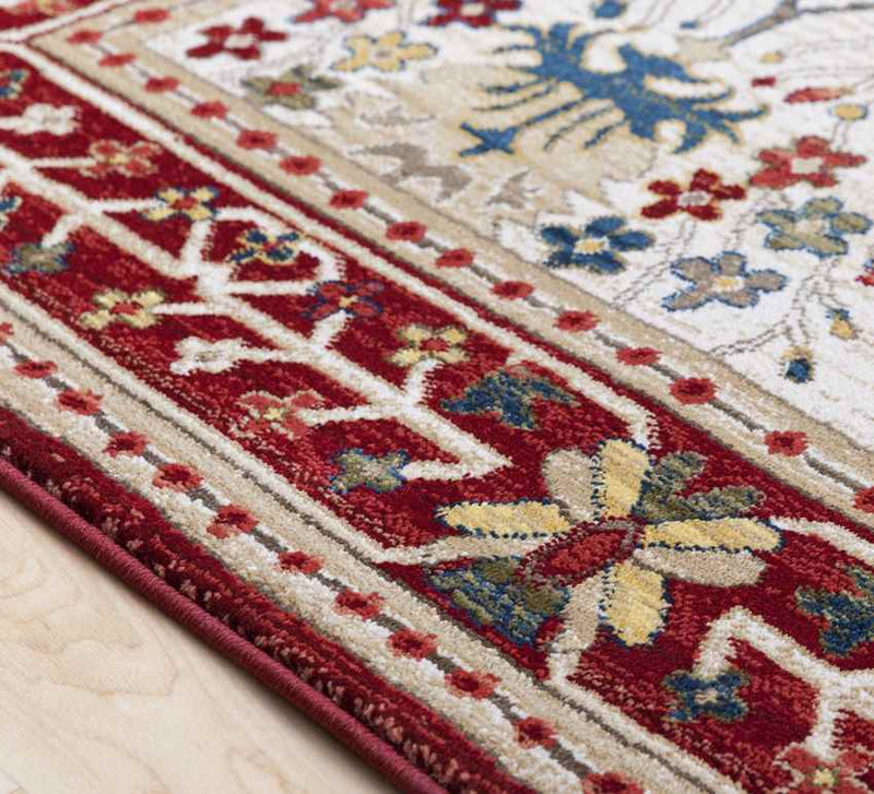 Aaden Traditional Cream Red Area Rug