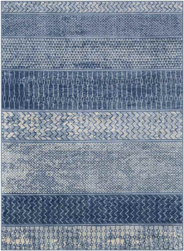 Angelica Global Bright Blue Area Rug