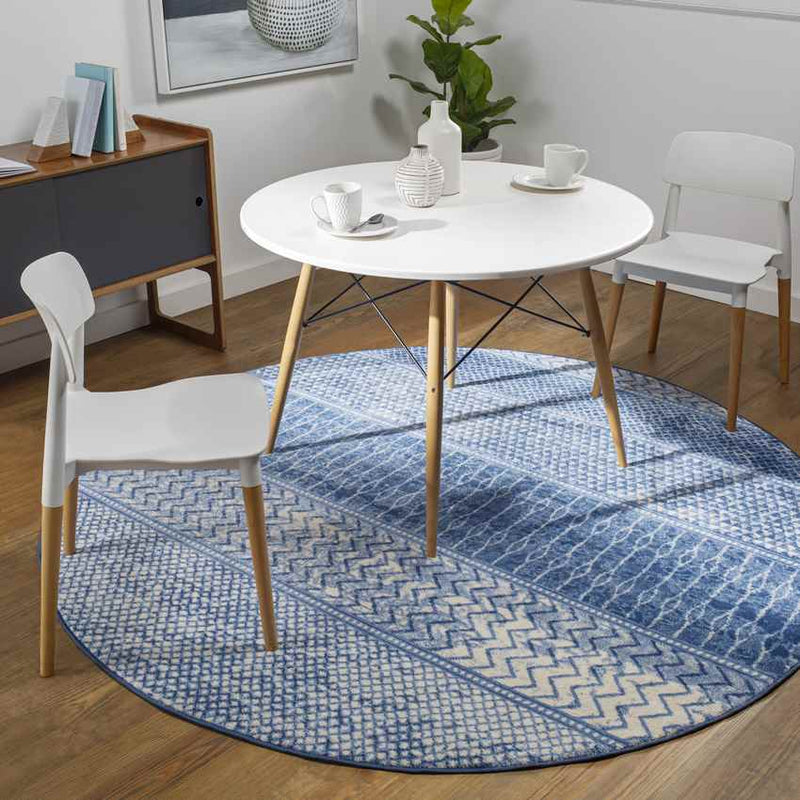 Angelica Global Bright Blue Area Rug