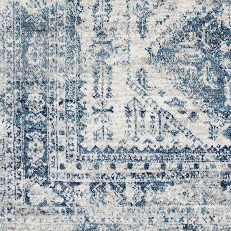 Jules Traditional Sky Blue/Light Gray/White/Navy Area Rug