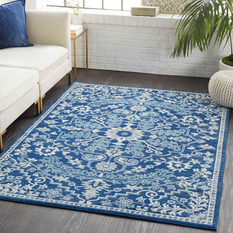 Olivia Traditional Dark Blue Area Rug