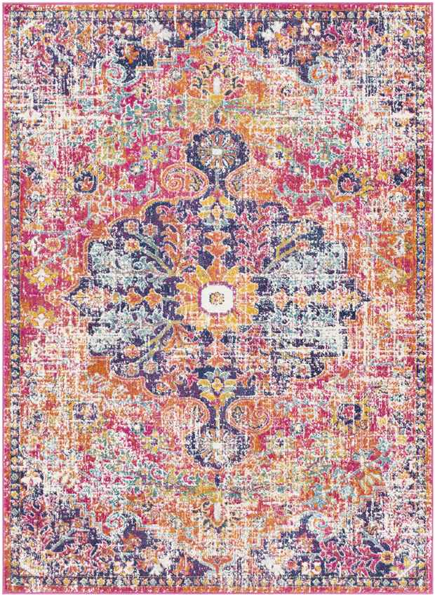 Olivia Traditional Orange/Dark Blue Area Rug