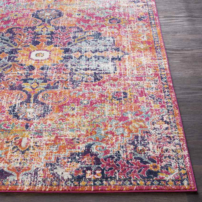 Olivia Traditional Orange/Dark Blue Area Rug