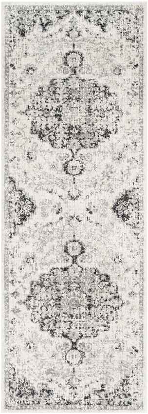 Olivia Traditional Black Gray Area Rug