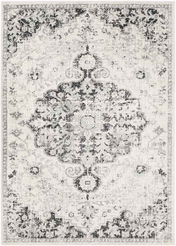 Olivia Traditional Black Gray Area Rug