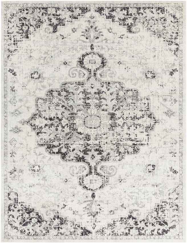 Olivia Traditional Black Gray Area Rug