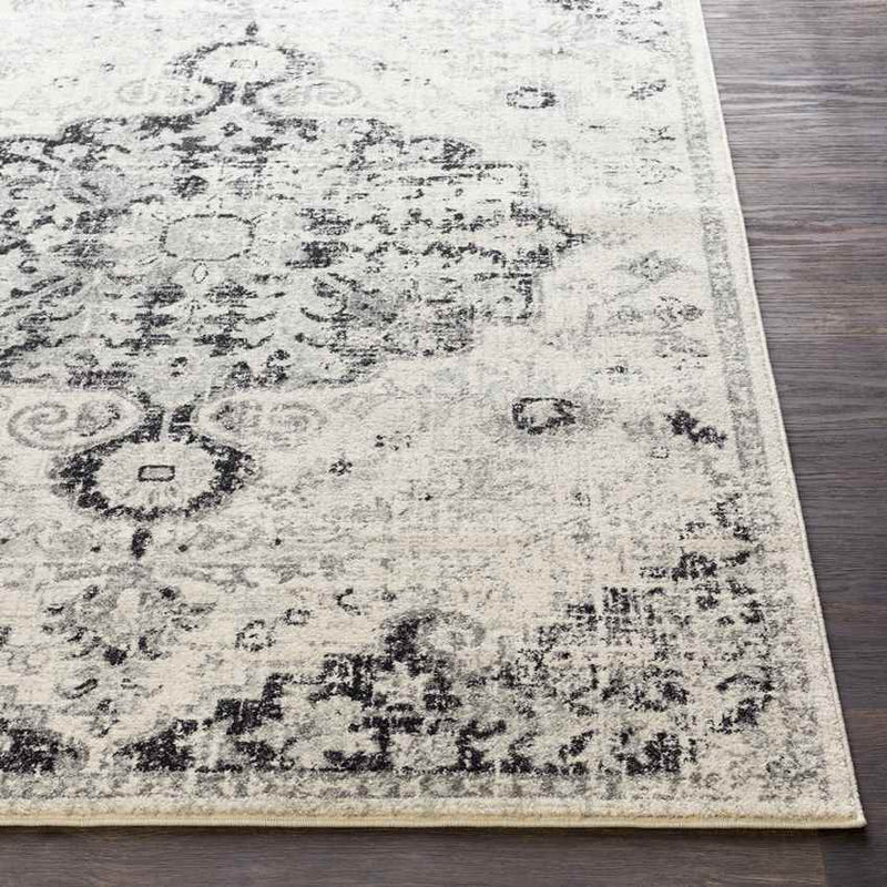 Olivia Traditional Black Gray Area Rug