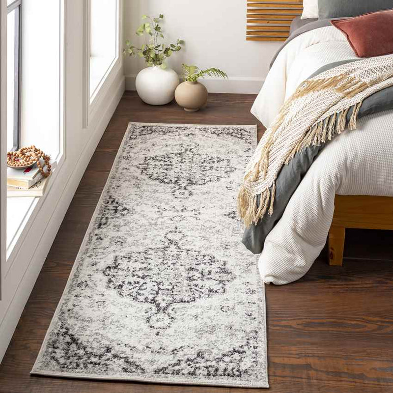 Olivia Traditional Black Gray Area Rug