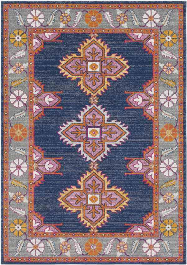 Isla Traditional Navy/Gray Area Rug