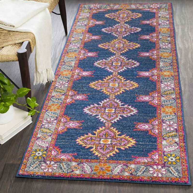 Isla Traditional Navy/Gray Area Rug