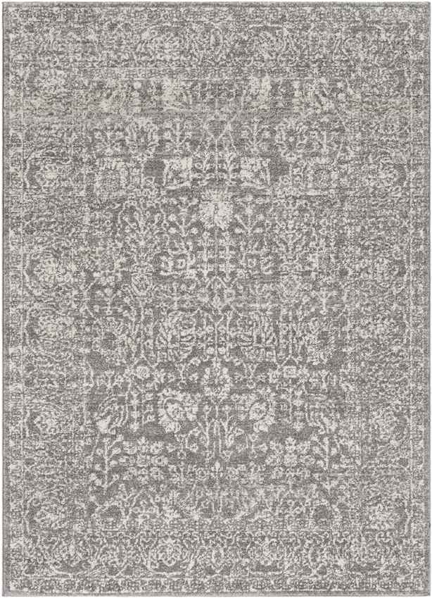 Leo Traditional Charcoal/Ivory Area Rug