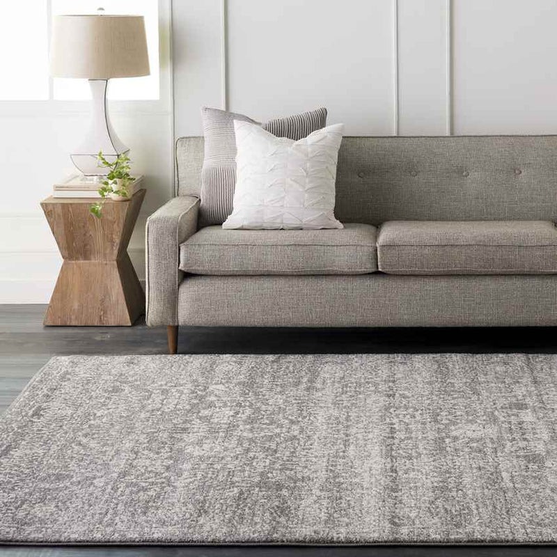 Leo Traditional Charcoal/Ivory Area Rug