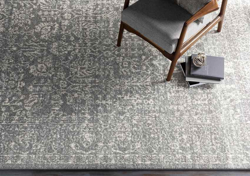 Leo Traditional Charcoal/Ivory Area Rug