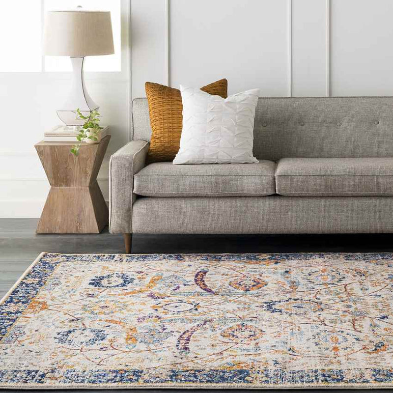 Isabella Traditional Blue/Beige Area Rug