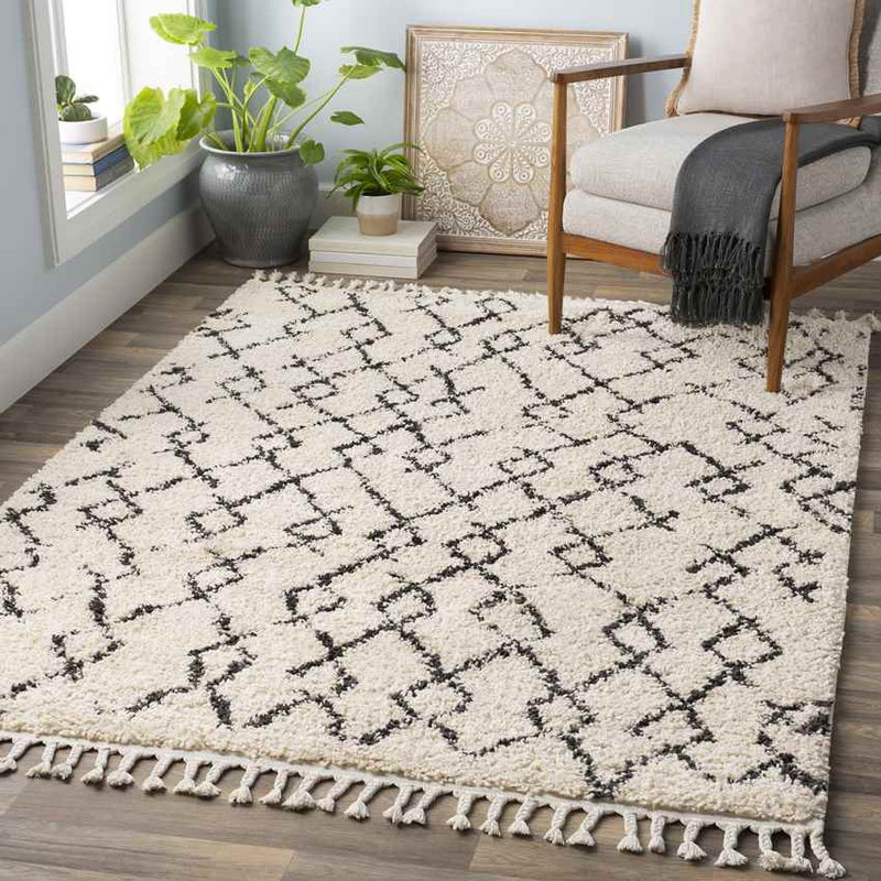 Brigitte Global Cream/Charcoal Area Rug