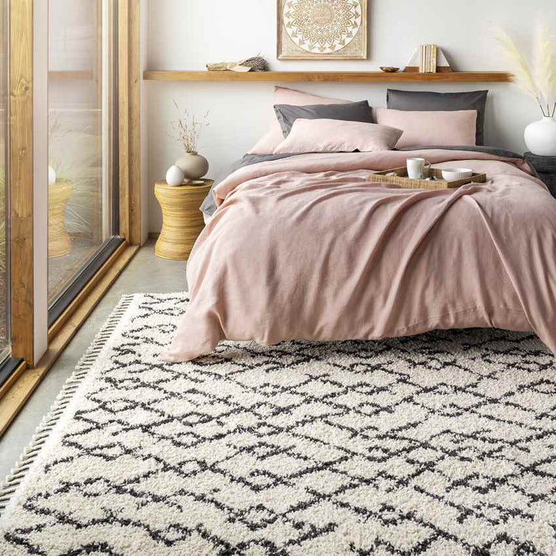 Brigitte Global Cream/Charcoal Area Rug